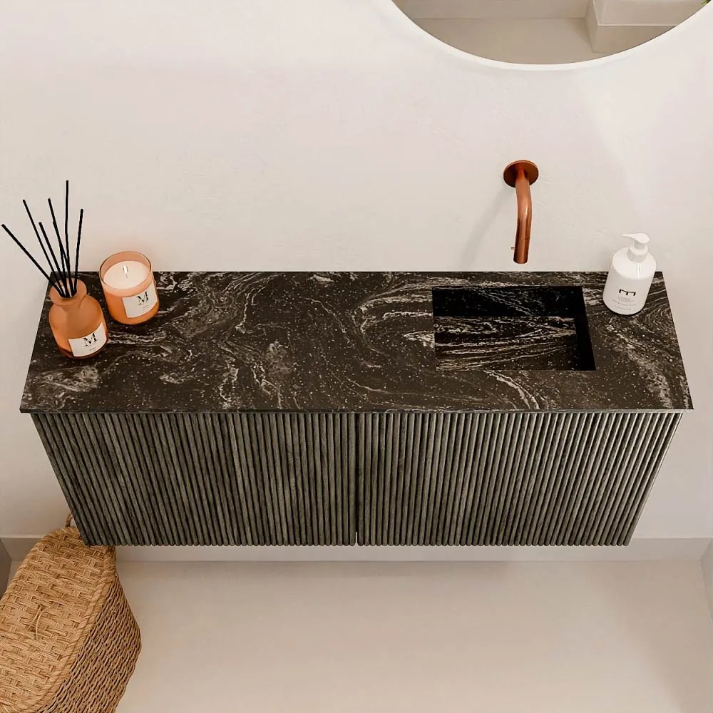 Mondiaz Joya DLux 90cm toiletmeubel shadow met wastafel faye rechts zonder kraangat lava