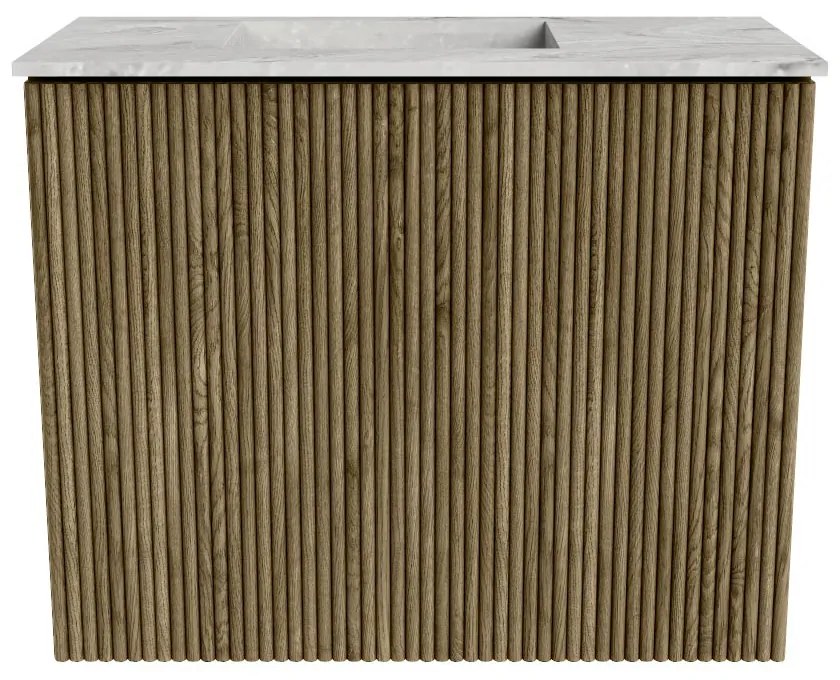 Mondiaz Joya DLux 50cm toiletmeubel dusk met wastafel faye links zonder kraangat glace