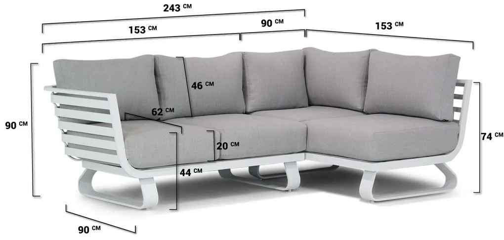 Chaise Loungeset Aluminium Wit 3 personen Santika Furniture Santika Sovita