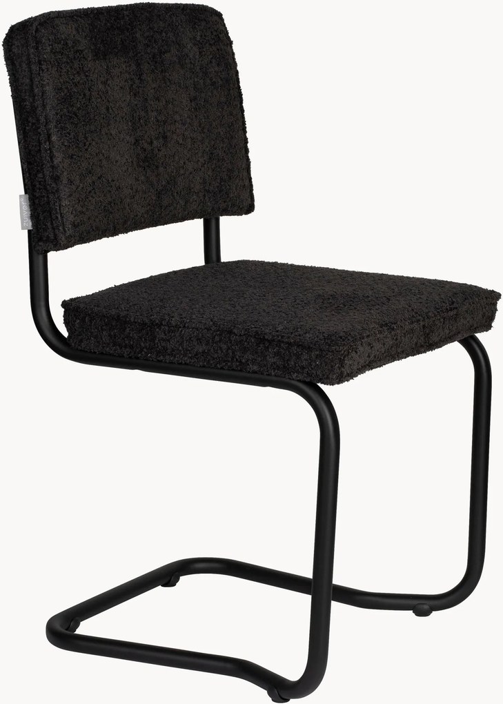 Gestoffeerde bouclé eetkamerstoelen Ridge, 2-delig