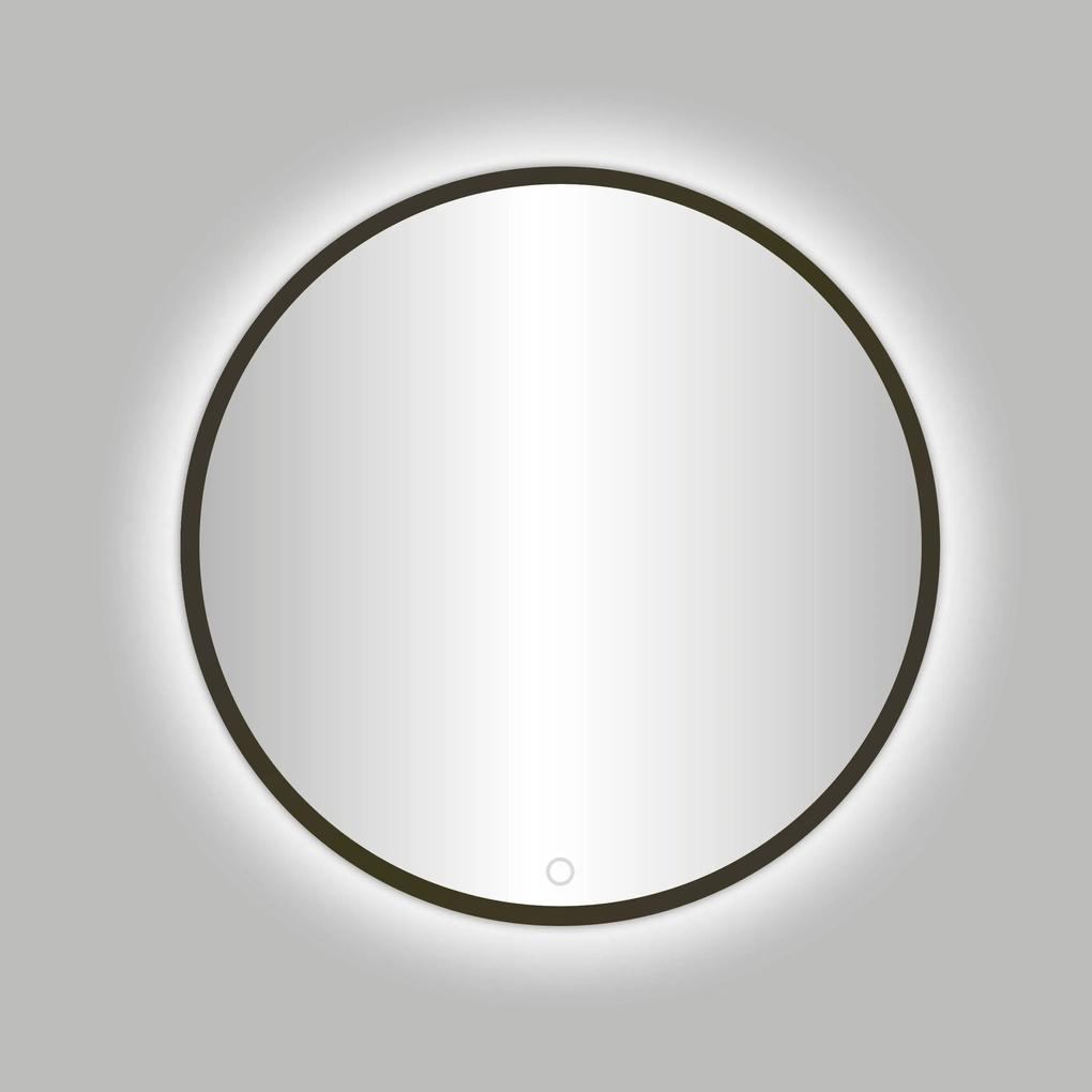Best Design Moya ronde spiegel Gunmetal verouderd ijzer incl. LED-verlichting Ø 80 cm