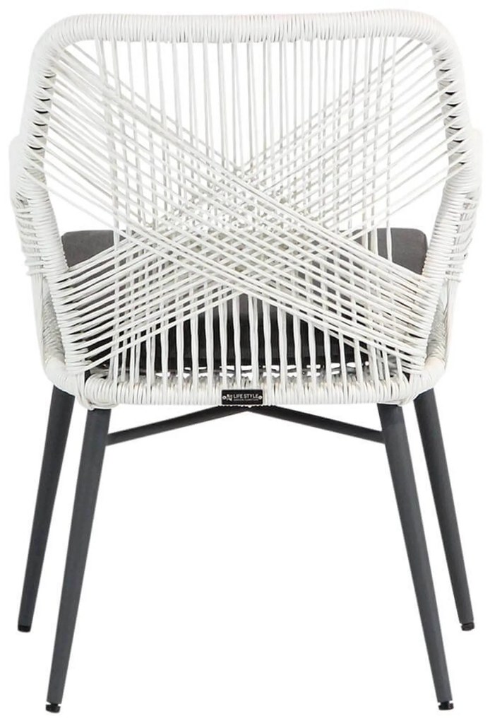 Bistroset 2 personen 70 cm Aluminium/wicker Wit Lifestyle Garden Furniture Advance/Como