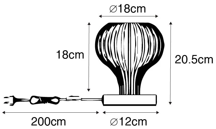 Moderne tafellamp bruin - Saffira Modern E27 rond Binnenverlichting Lamp