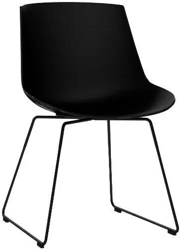 MDF Italia Flow Chair stoel zwart met slede onderstel antraciet