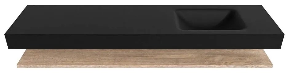 Zaro Alan badmeubel 190cm met planchet washed oak en vrijhangende wastafel cloud rechts zonder kraangat urban
