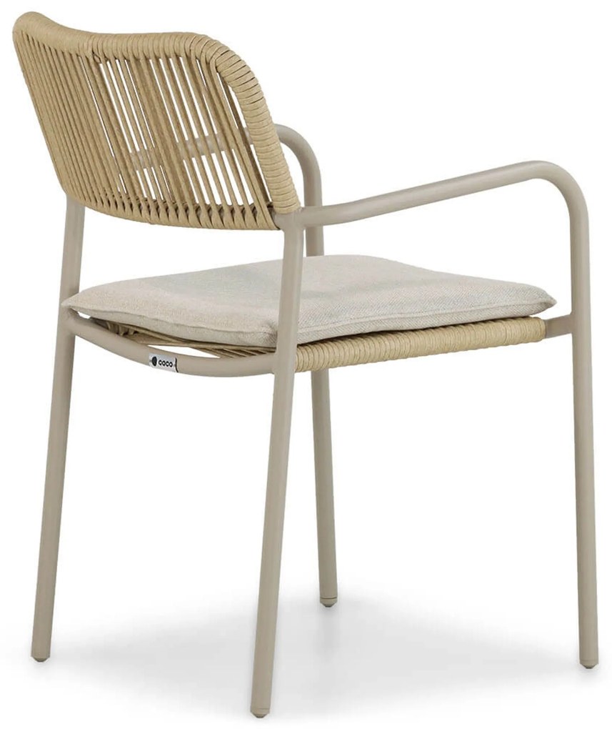 Tuinset Ronde Tuintafel 6 personen 180 cm Aluminium/rope Taupe Coco Penya/Fungo
