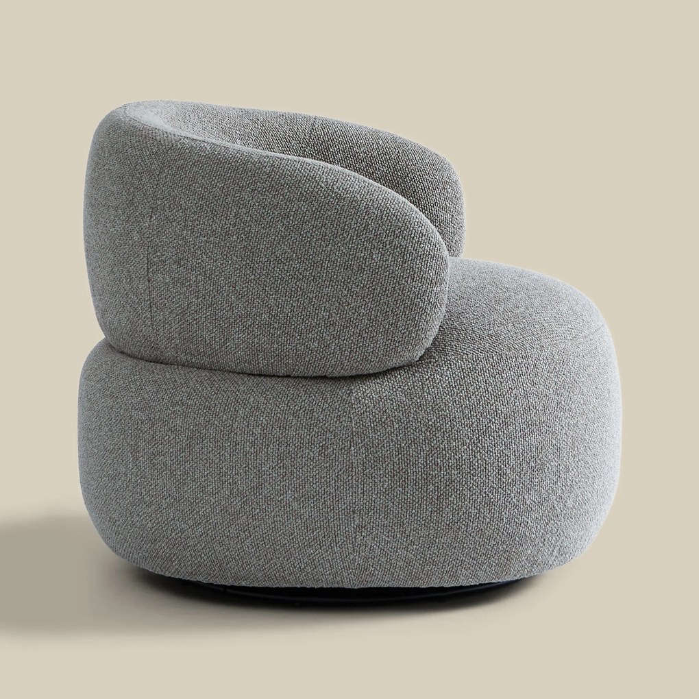 Draaibare Ronde Fauteuil Grijsbruin