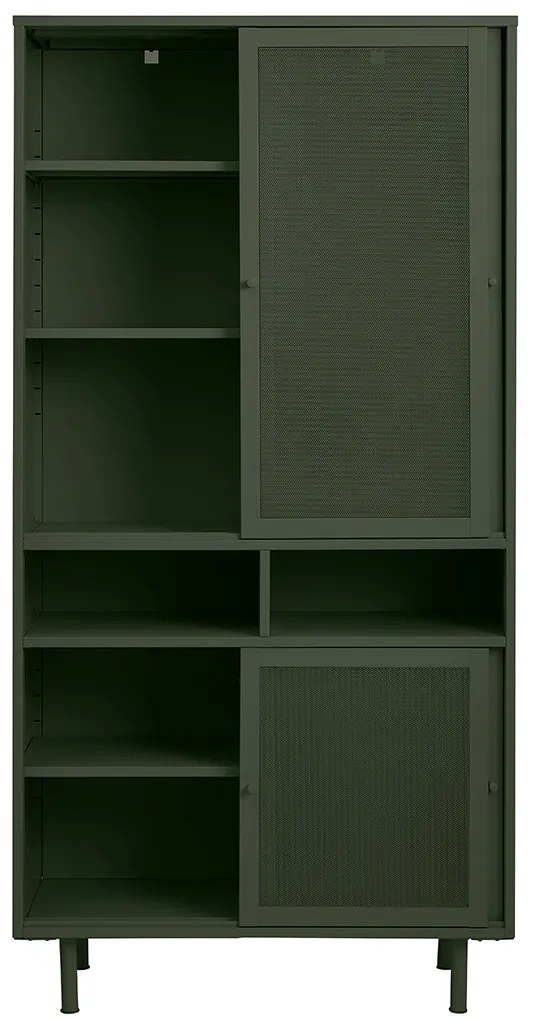 Hoge Kast Groen Metaal - 90x40x180cm.