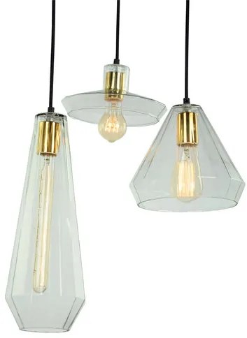 Muse Glazen Vintage Design Hanglamp, 3 Kappen Set