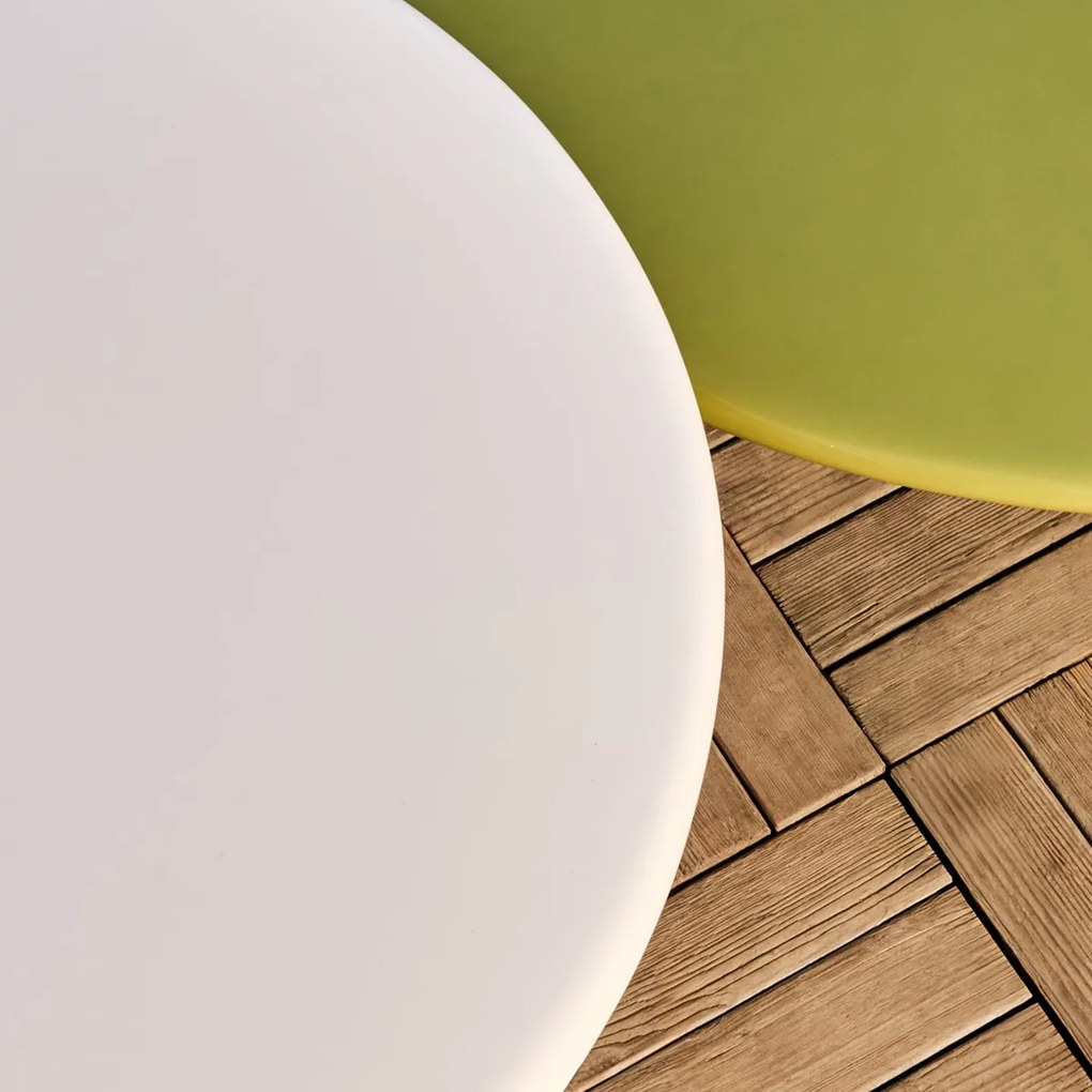 Kave Home Albanella Witte Salontafel Glanzend Cement 65 Cm - 65 X 65cm.