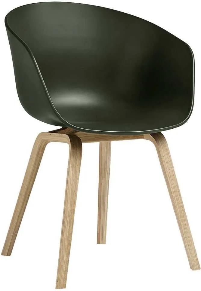 Hay About a Chair AAC22 stoel met mat gelakt onderstel green
