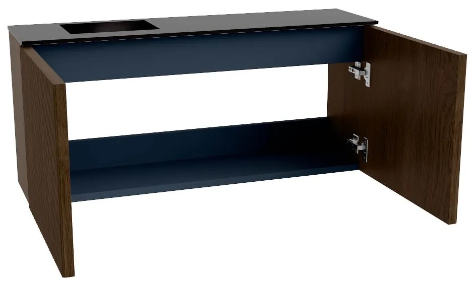 Mondiaz Joya 90cm toiletmeubel walnut met wastafel faye links zonder kraangat urban