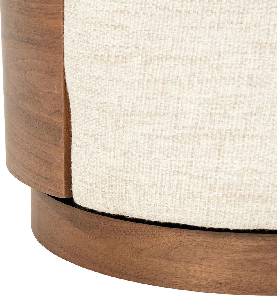 Fauteuil Met Hout Draaibaar Beige