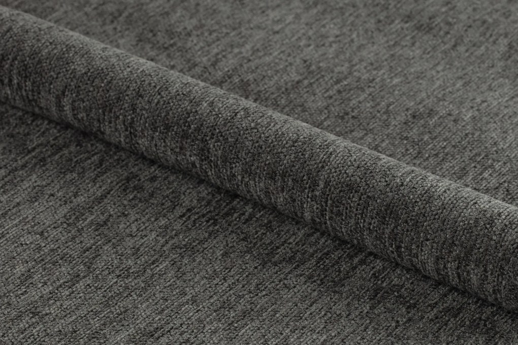 FIORA Donkergrijs (stof Apia 458)/zwart frame - MODERNE GESTOFFEERDE STOEL VOOR WOONKAMER/EETKAMER LOFT