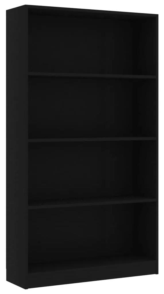 vidaXL Boekenkast met 4 schappen 80x24x142 cm bewerkt hout zwart