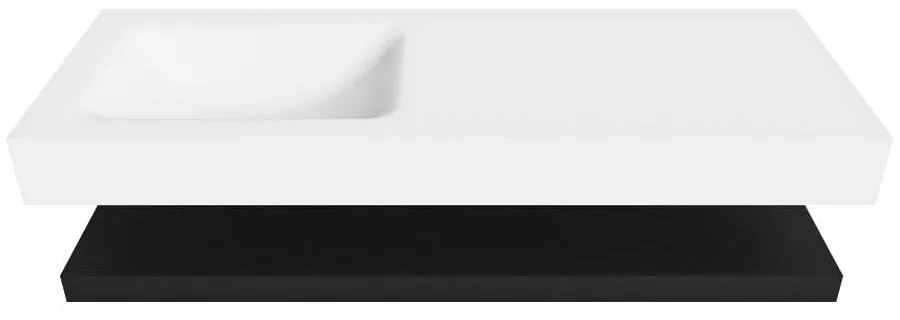 Zaro Alan badmeubel 130cm met planchet urban en vrijhangende wastafel cloud links 1 kraangat talc