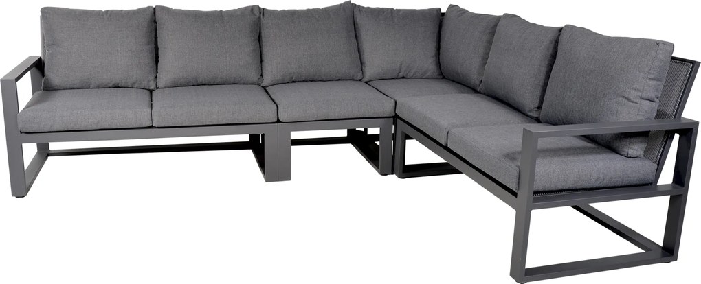 Lesli Living  Hoek Loungeset - Pina Colada - Negro - Antraciet - Lesli Living
