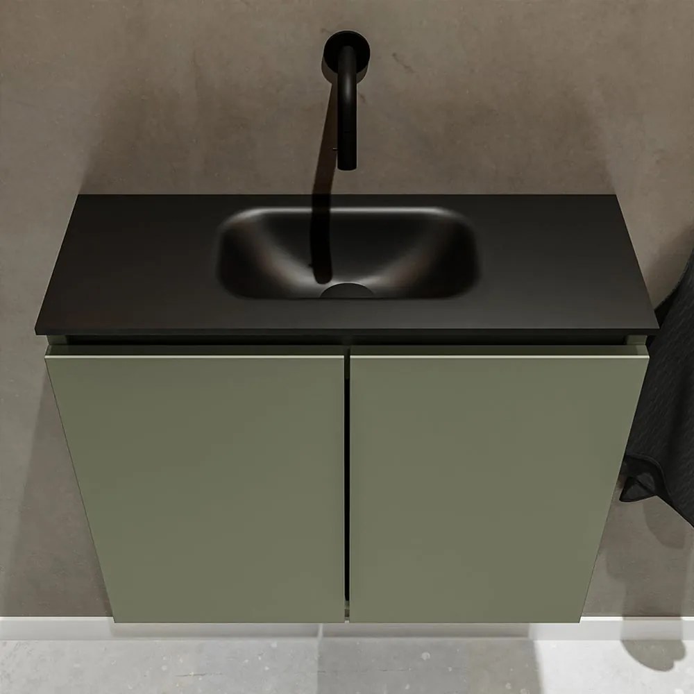 Mondiaz Ture 60cm toiletmeubel army met wastafel urban midden geen kraangat