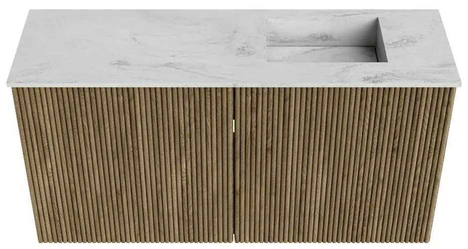 Mondiaz Joya DLux 80cm toiletmeubel dusk met wastafel faye rechts zonder kraangat opalo
