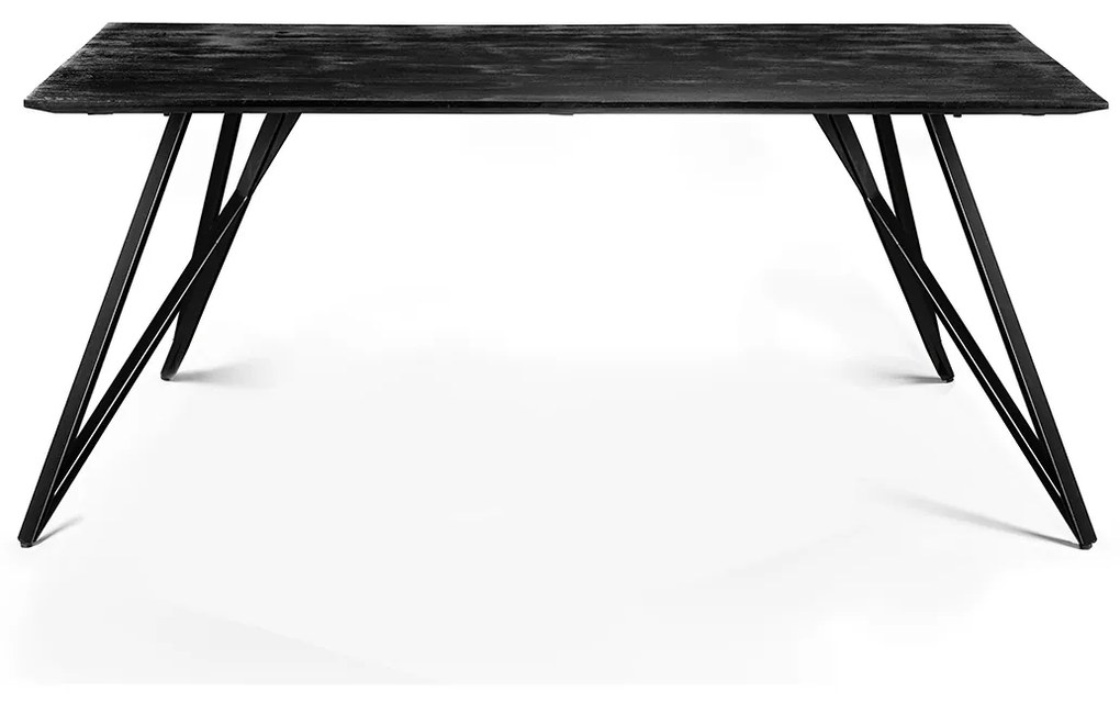 Eettafel Accaciahout Met Staal Zwart - 160 X 90cm.