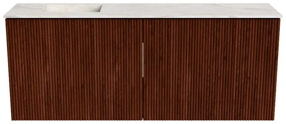 Mondiaz Joya DLux 100cm toiletmeubel ruby met wastafel faye links zonder kraangat ostra