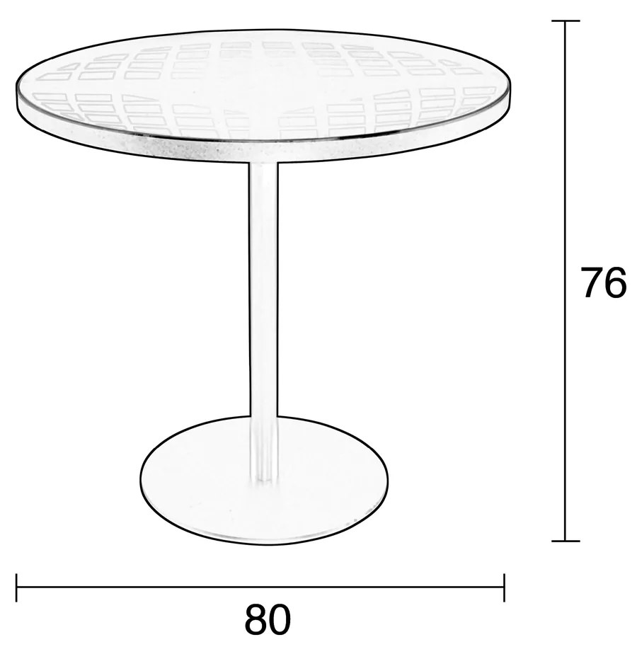 Zuiver Albert Garden Zwarte Ronde Bistrotafel - 80 X 80cm.