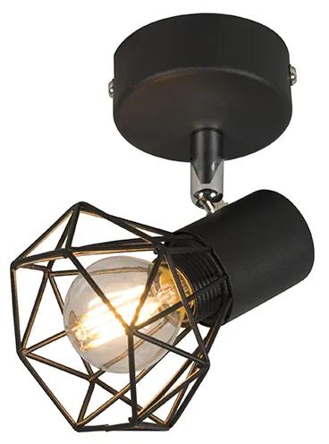 QAZQA Art Deco Spot / Opbouwspot / Plafondspot zwart draai- en kantelbaar - Mosh Modern E14 rond Binnenverlichting Lamp