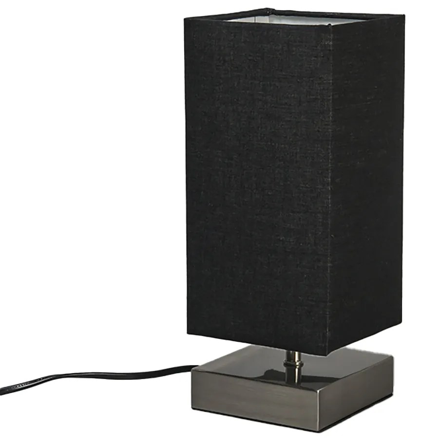 Moderne tafellamp zwart met staal - Milo