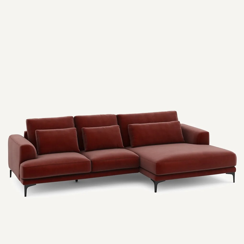 XL hoekbank rechts in fluweel, MARSILE