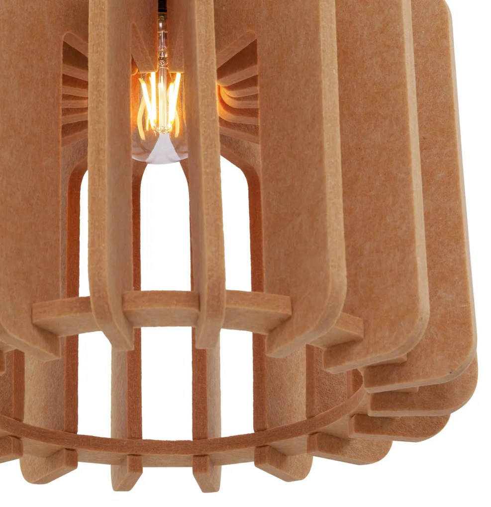 Retro hanglamp zwart met oranje 3-lichts - Felt Retro E27 rond Binnenverlichting Lamp