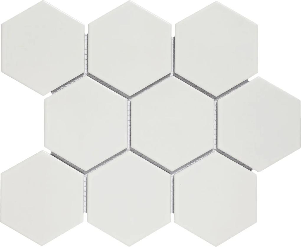 Mozaiek Barcelona Hexagon Wit Mat 9,5x11