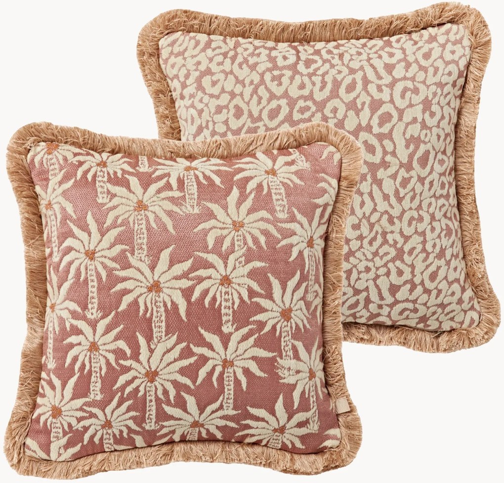 Handgemaakte outdoor dubbelzijdig kussen Laura & Maya