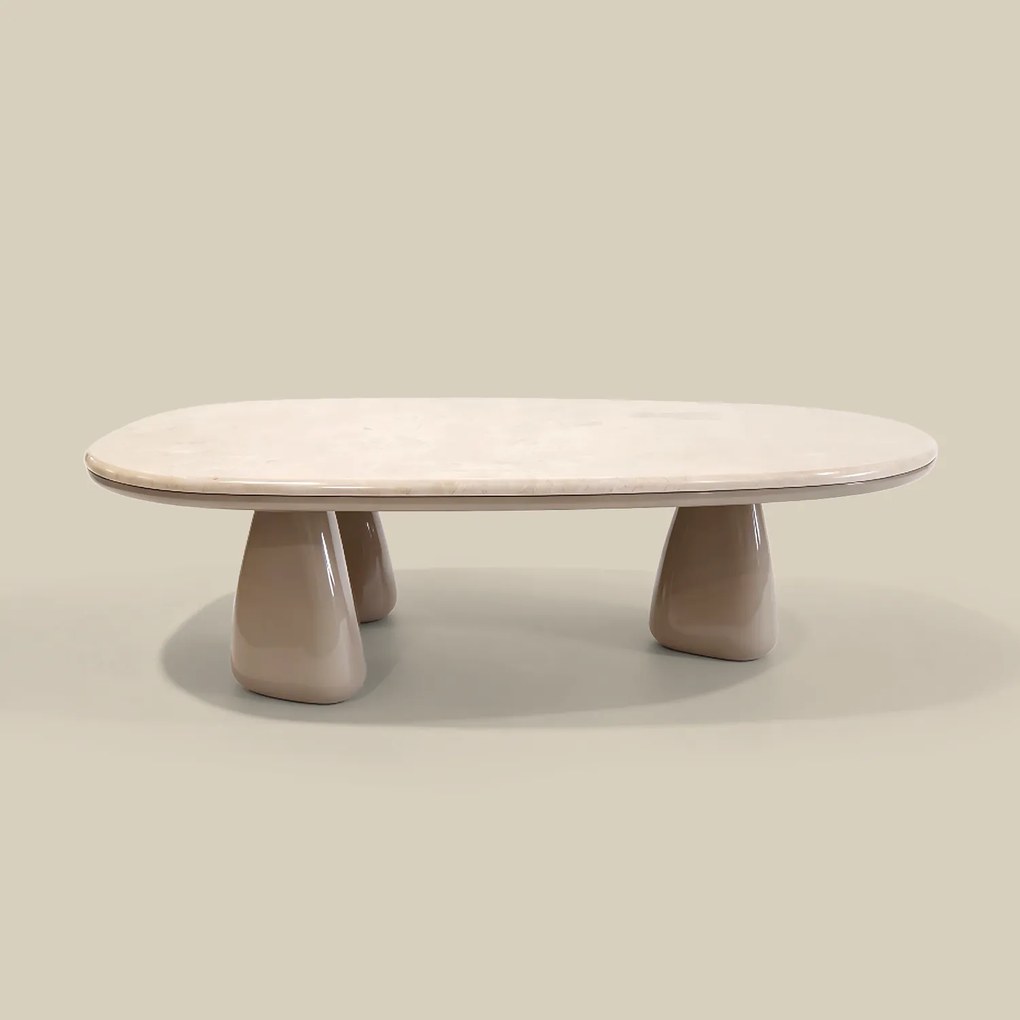 Design Salontafel Hoogglans Marmer - 109 X 58cm.
