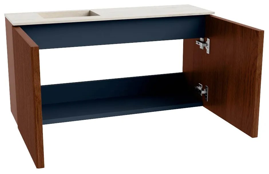 Mondiaz Joya DLux 80cm toiletmeubel ruby met wastafel faye links zonder kraangat meli