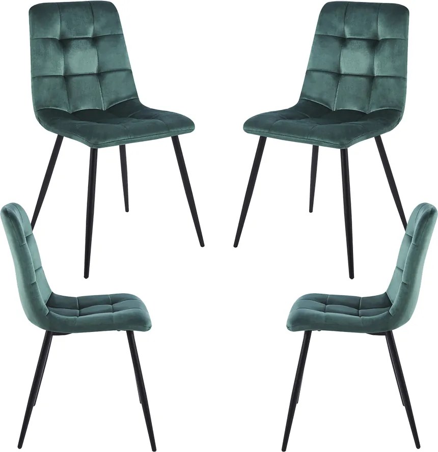 Pack 4 Stuhl Fluwelen Stoelen