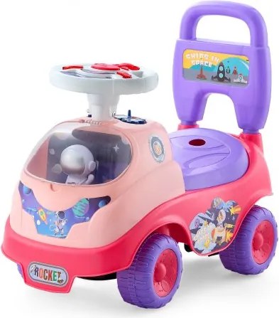 VEVOR Loopauto, Loopauto voor peuters met claxon en muziek, draagvermogen 22 kg, opbergruimte onder de stoel, Loopwagen voor peuters van 19 tot 36 maanden, roze