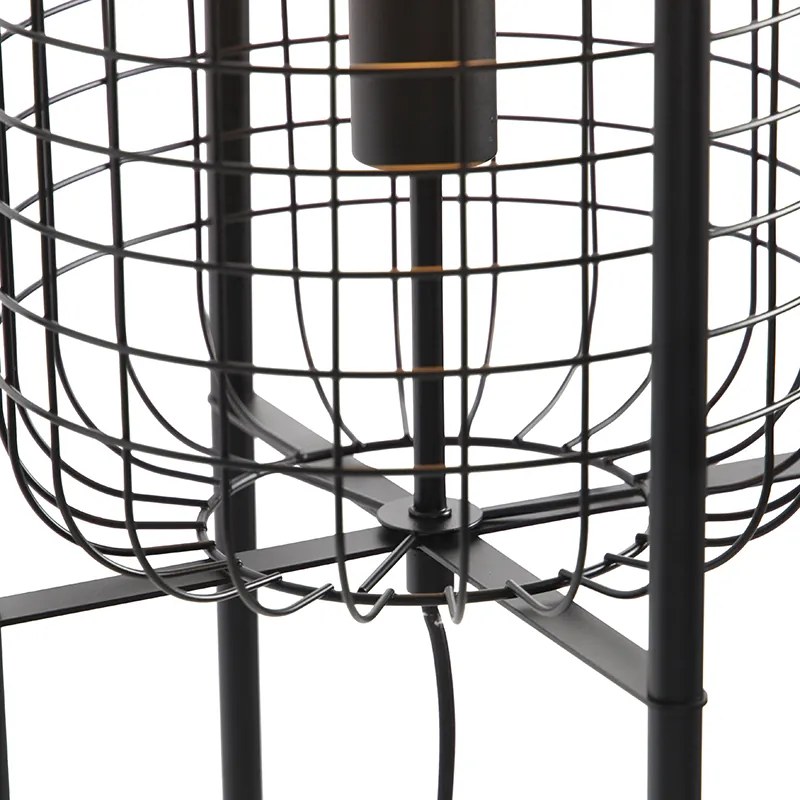 Industriële vloerlamp zwart - Bliss Vefa