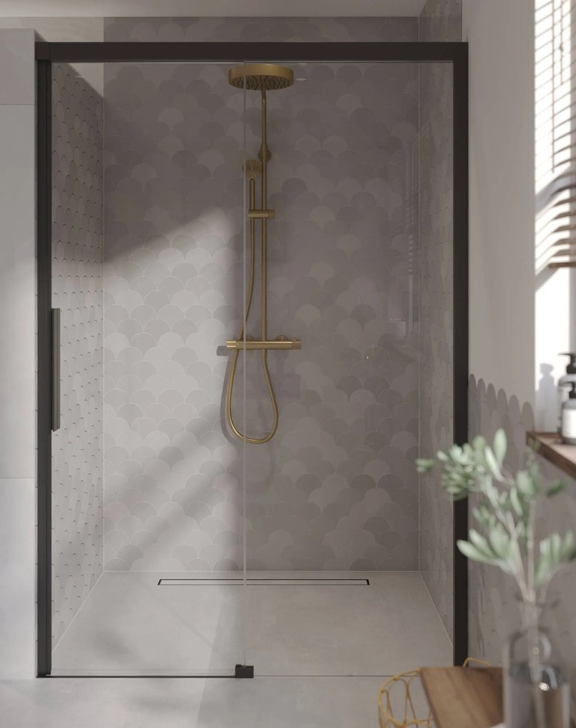 Ben IMotion schuifdeur naar rechts incl. antikalk 140x206cm mat zwart