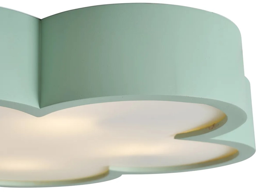 Kinder plafondlamp groen met wit - Lucille