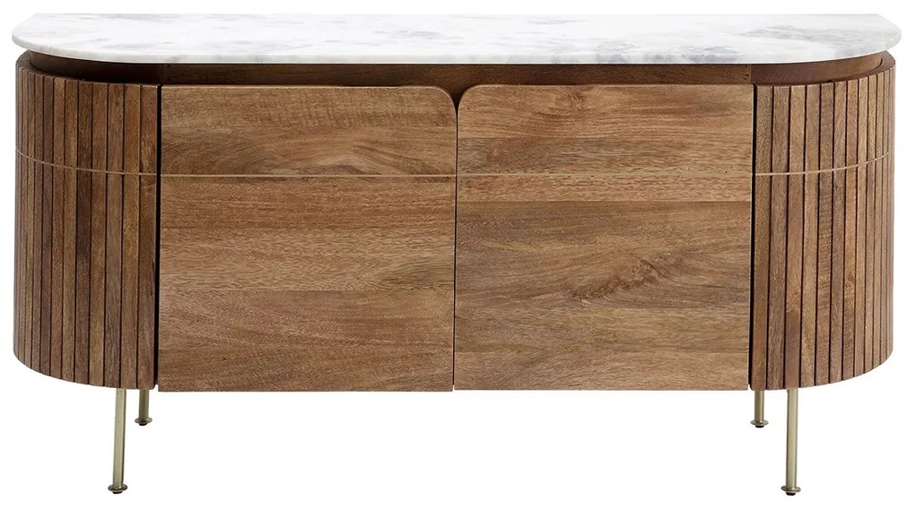 Kare Design Grace Dressoir Mangohout En Marmer - 160x45x78cm.