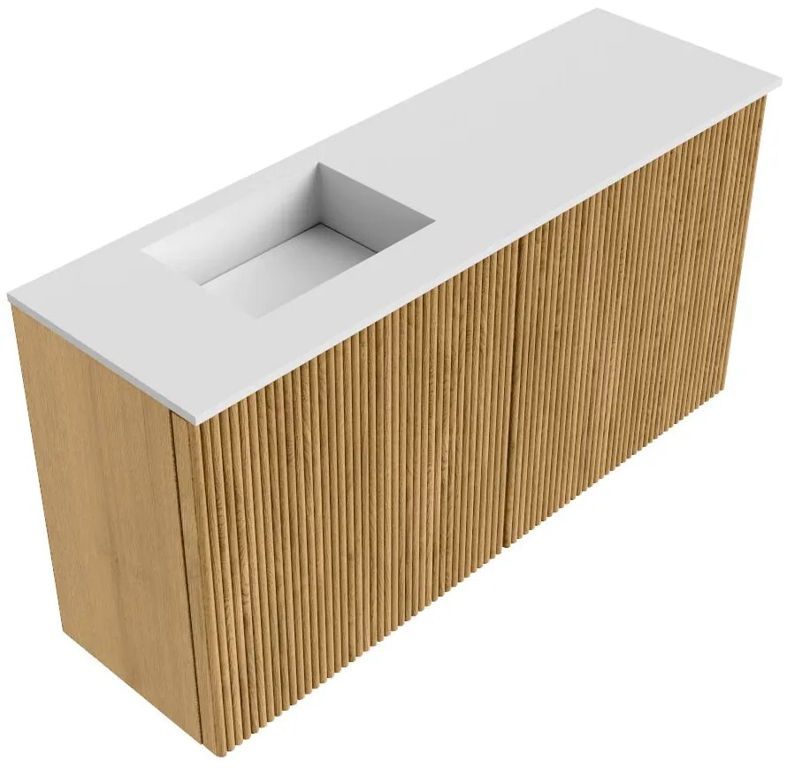 Mondiaz Joya 80cm toiletmeubel oak met wastafel faye links 1 kraangat talc
