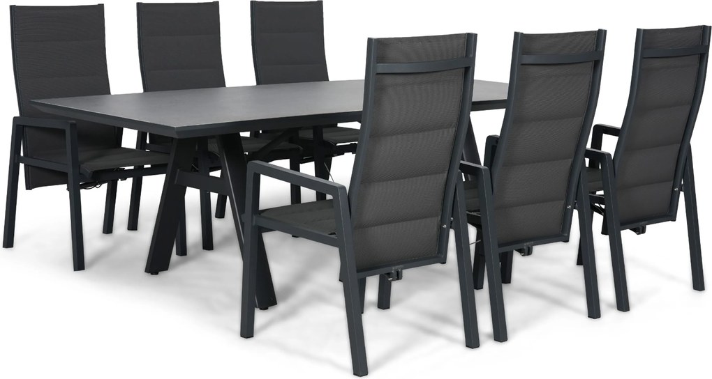 Tuinset 6 personen 230 cm Aluminium Grijs Lifestyle Garden Furniture Essence/Monza