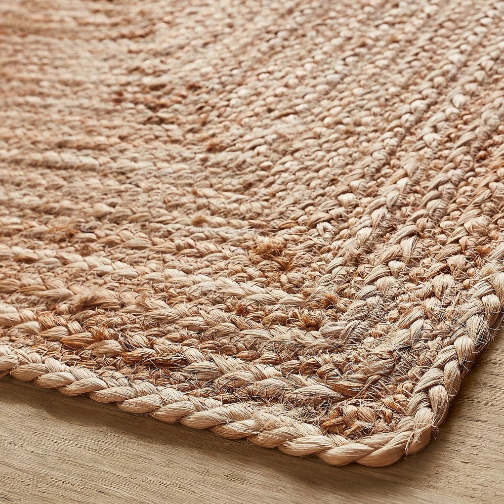 Vloerkleed in jute, handgevlochten, Hempy