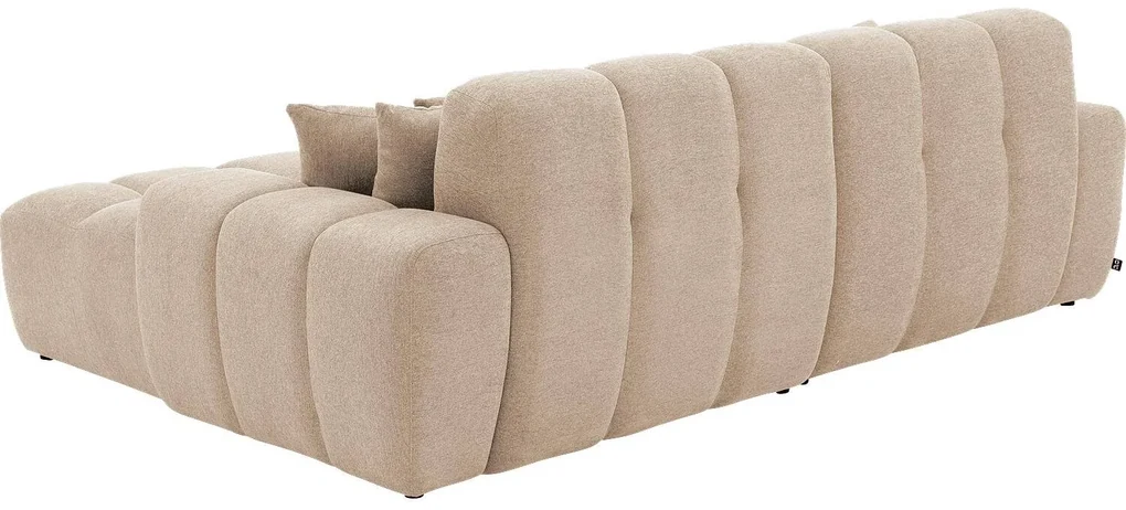 Goossens Excellent Bank Kubus - 30 X 30 Cm Stiksel wit, stof, 1,5-zits, modern design met chaise longue rechts