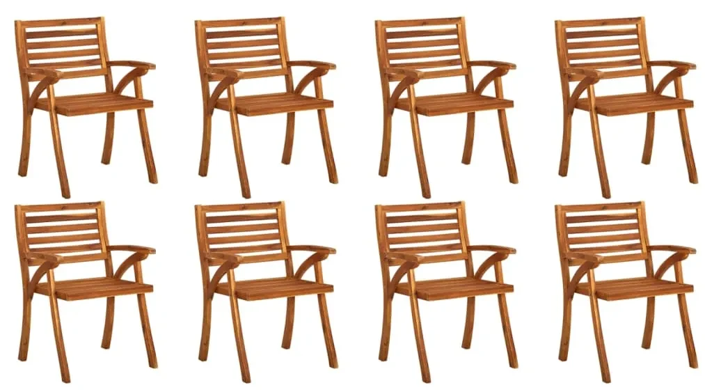 vidaXL Tuinstoelen 8 st met kussens massief acaciahout