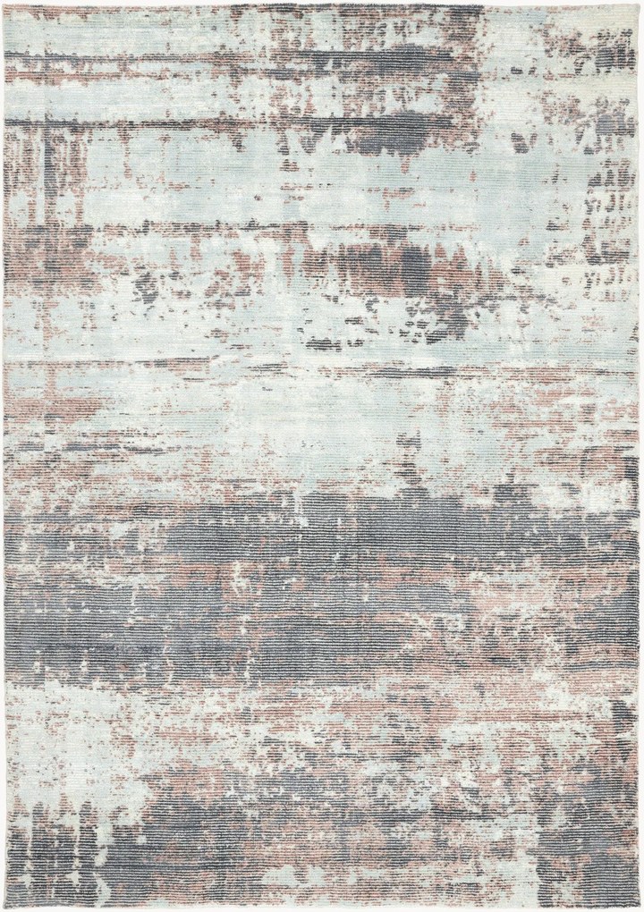 Handgeknoopt laagpolig wollen viscose vloerkleed Embla