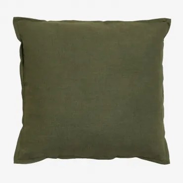 Vierkante Kussen 45x45 Cm In Katoen Elezar Leger Groen - Sklum