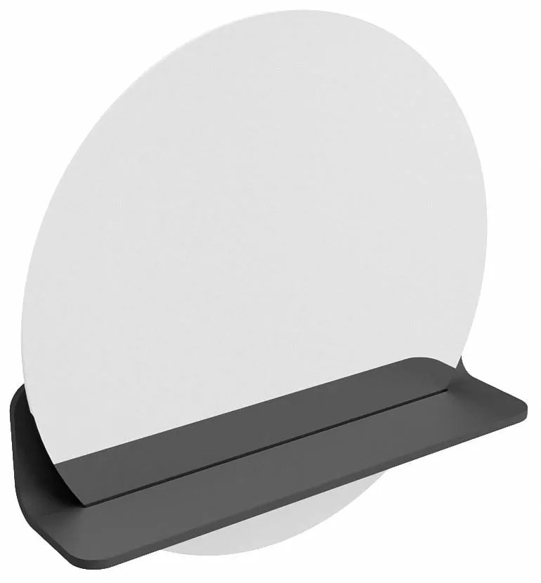 Mondiaz Spot spiegel rond Ø50cm met planchet dark grey