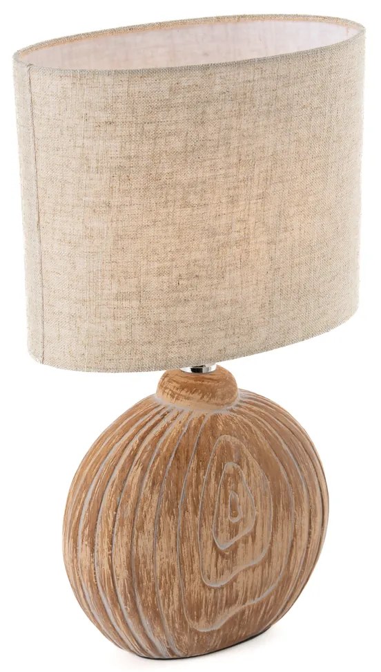 Landelijke tafellamp beige met bruin 39 cm - Djo Landelijk E14 ovaal Binnenverlichting Lamp