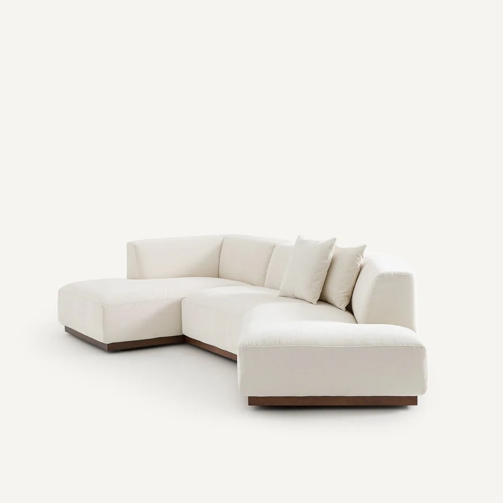 Open hoekbank in chenille fluweel, Jacopo